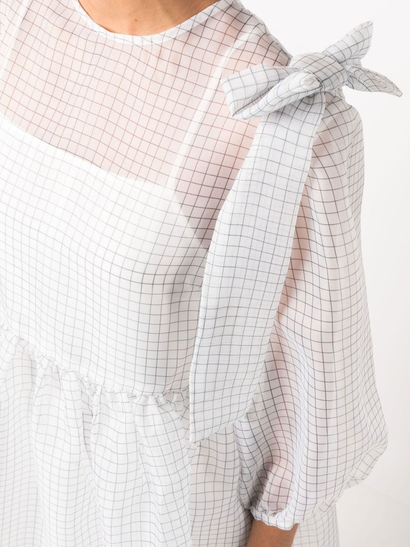 White Max Check Print Mini Dress