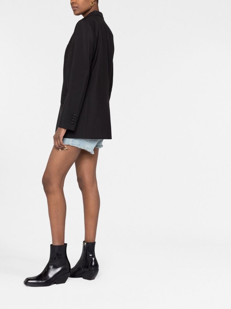 Black Single-breasted Mohair Blazer