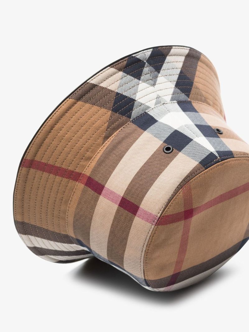 Brown House Check Cotton Canvas Bucket Hat