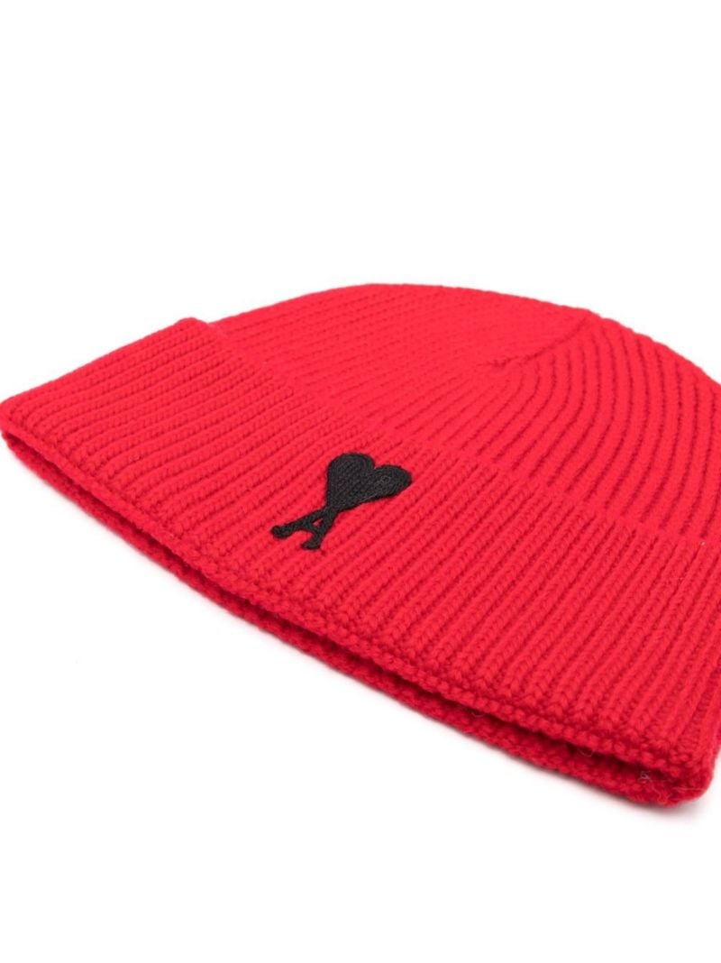 Red Ami De CÃ_x0085_â_x0080__x009c_ur Merino Wool Beanie Hat