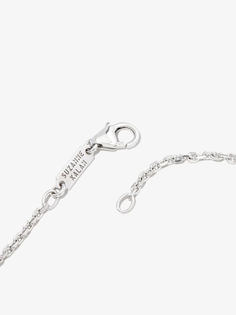 18k White Gold Diamond Tag Necklace
