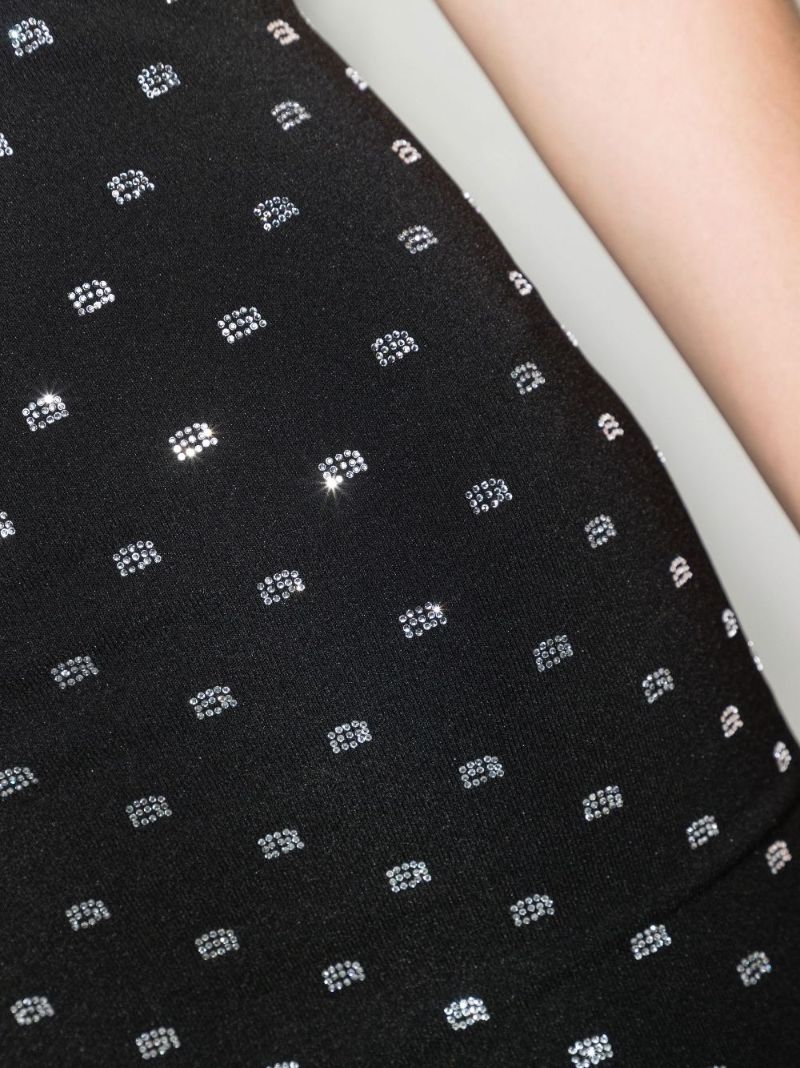 Black Crystal-embellished Bandeau Dress