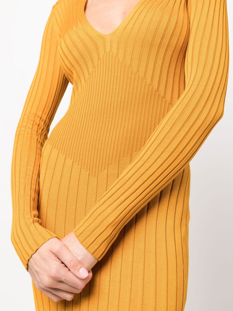 Yellow Nikolai Long Sleeve Silk Maxi Dress