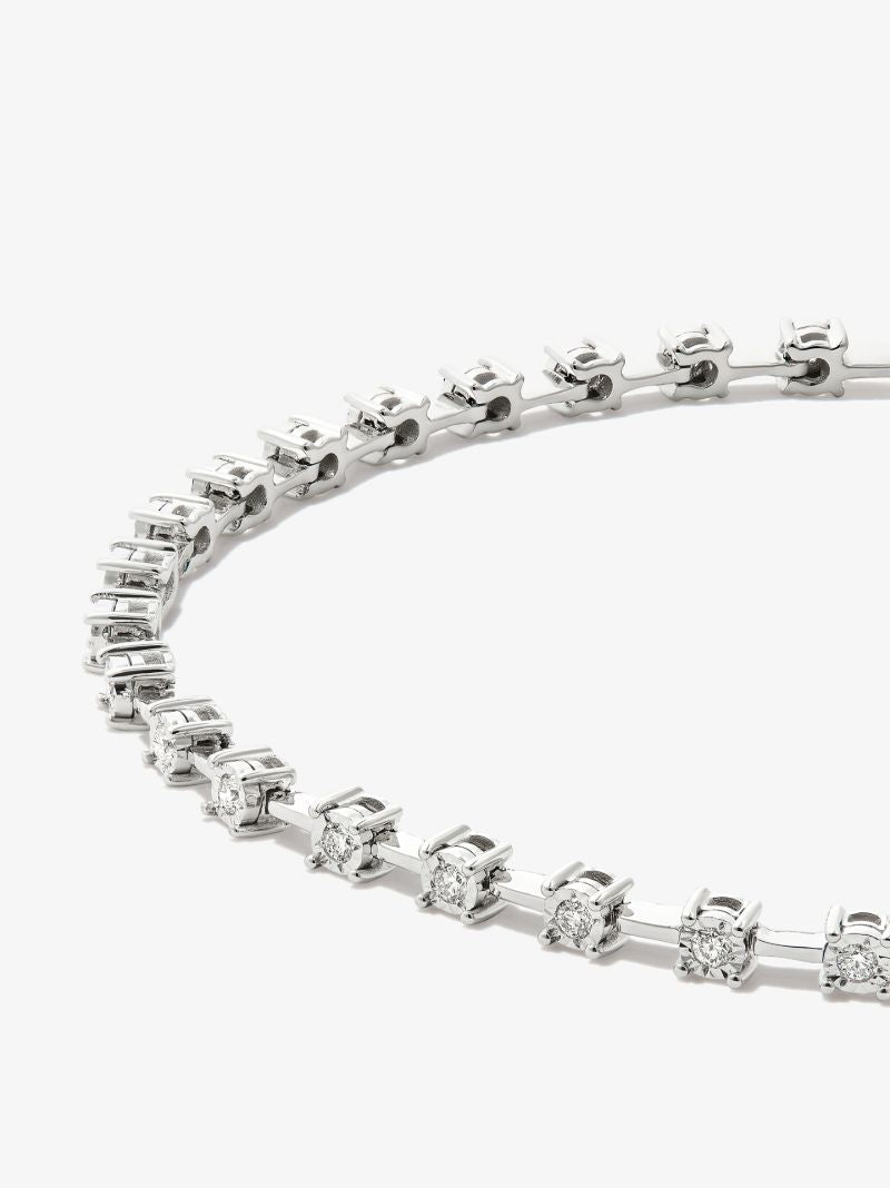 14k White Gold Ava Bea Interval Diamond Tennis Bracelet