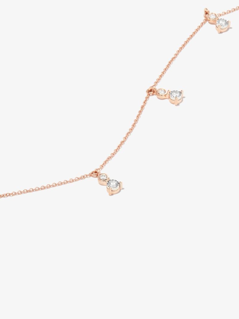 14k Rose Gold Ava Bea Dew Drop Station Diamond Necklace