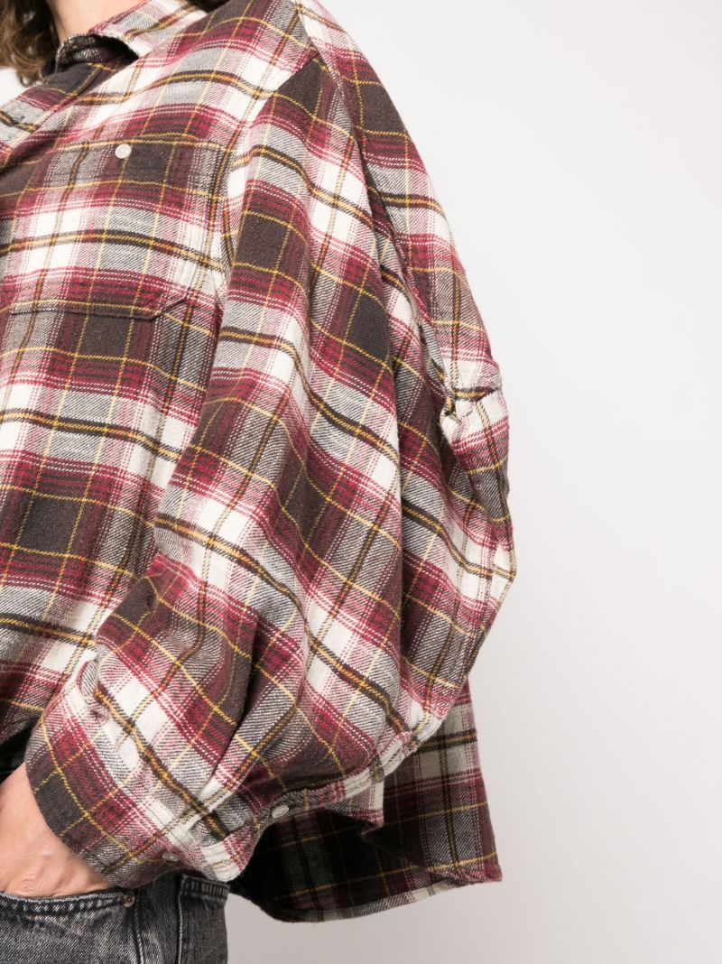 Red Ziggy Check Print Workwear Shirt