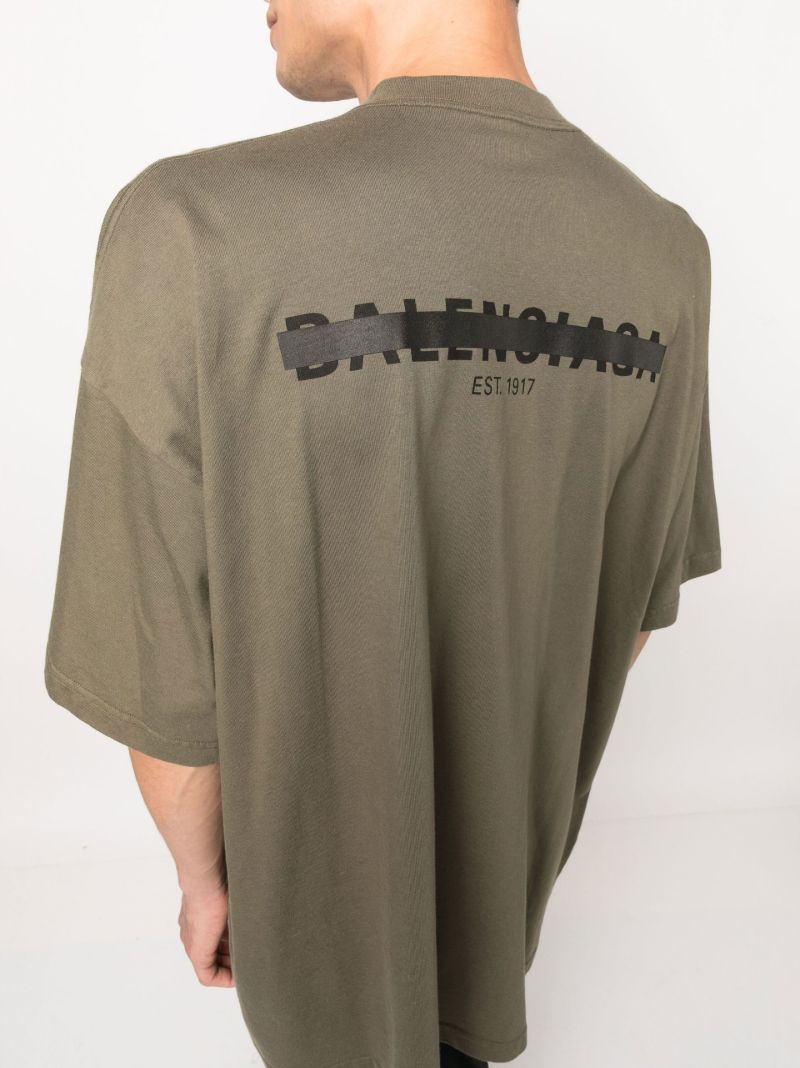 Green Logo Print Oversized Cotton T-shirt