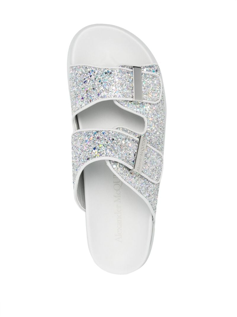 Silver Oversized Hybrid Glitter Sandals