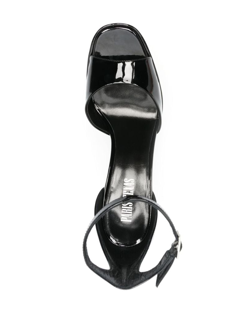 Black Tatiana 130 Platform Patent Leather Sandals
