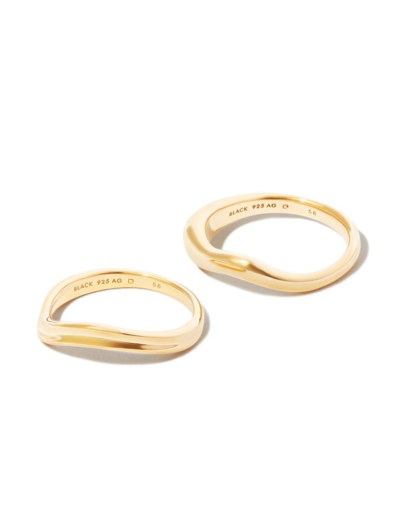 Yellow Gold-plated Vayu Stacked Ring