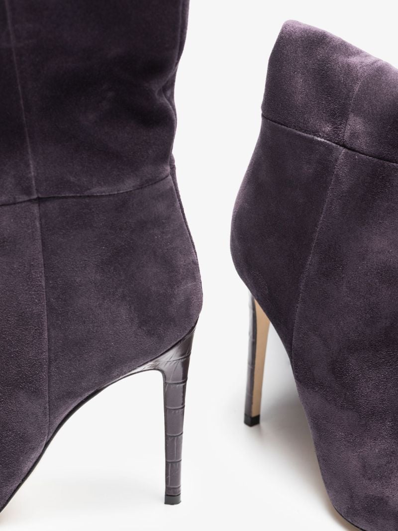 Black 105 Slouched Suede Boots