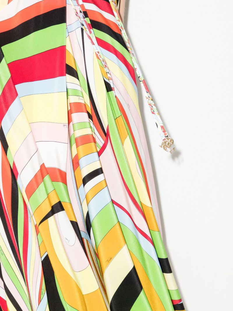 Multicolour Printed Silk Maxi Kaftan Dress