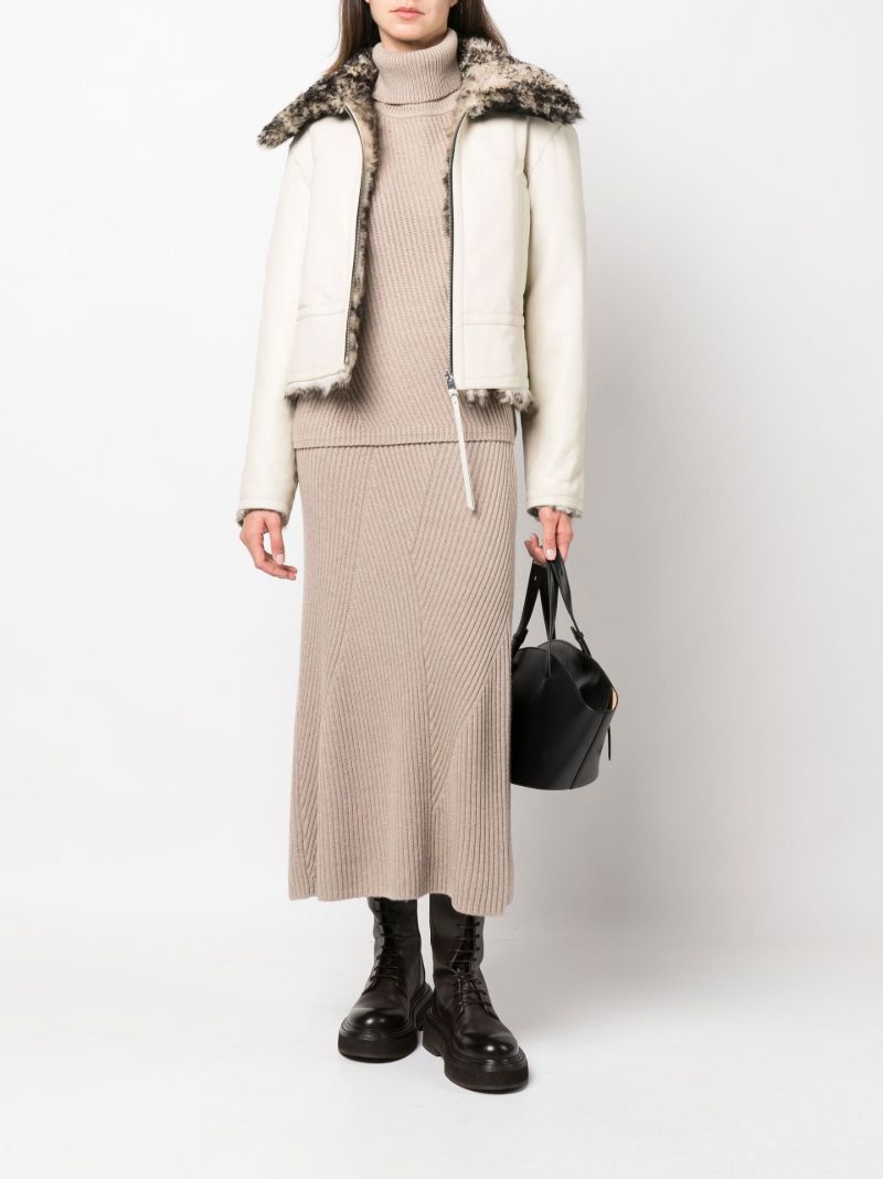 Black and White Callie Reversible Shearling Jacket