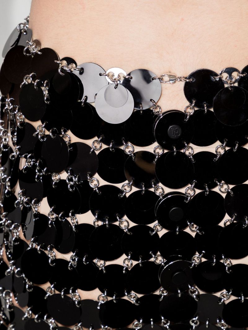 Black Chain Mail Mini Skirt