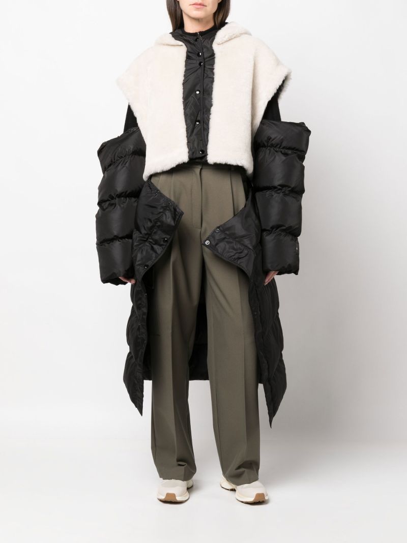Black Ember Detachable Panel Shearling Puffer
