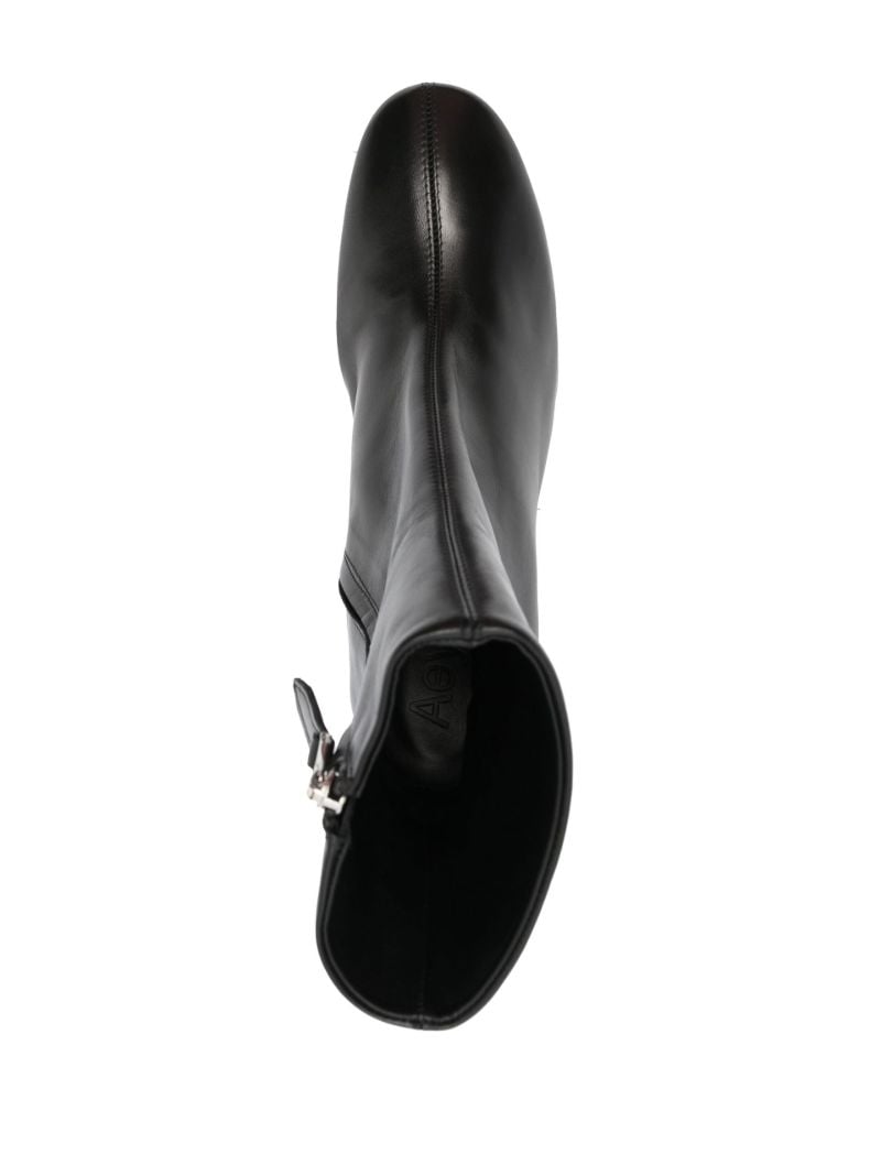 Black Alena 75 Leather Ankle Boots