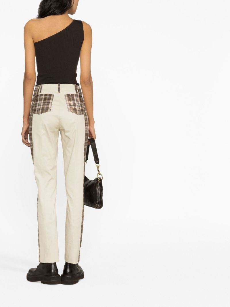 Neutral Checked Cotton Trousers