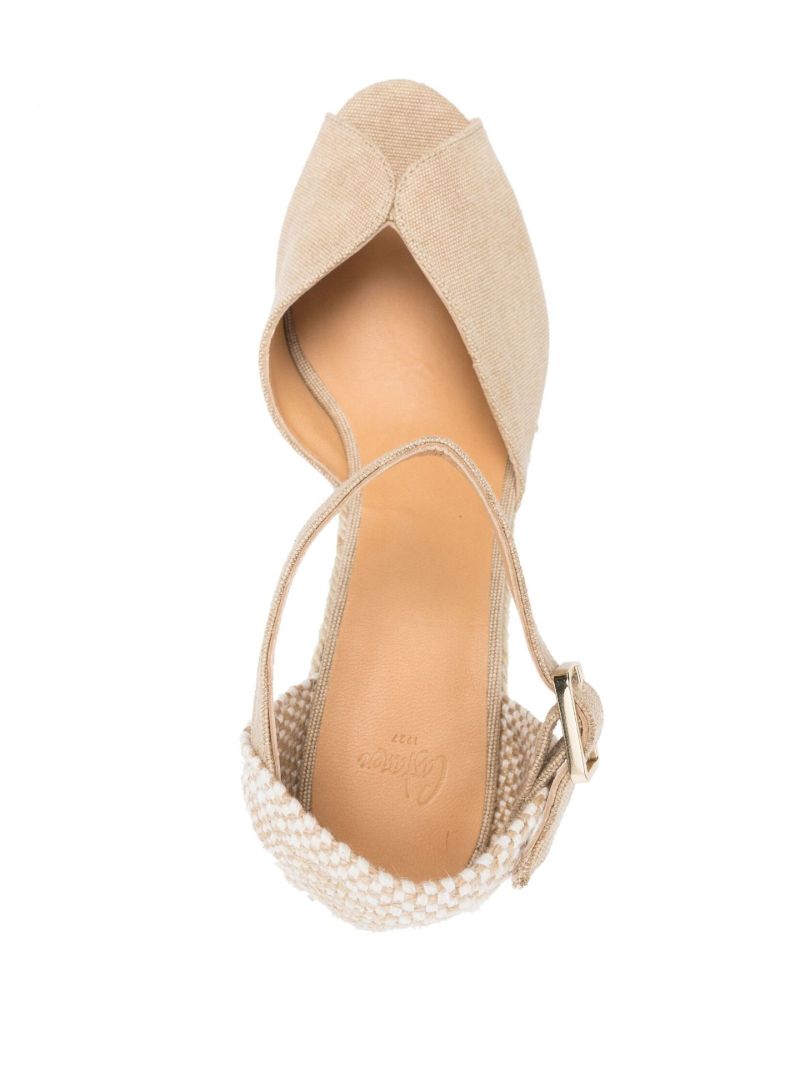 Neutral Bianca 80 Canvas Wedge Espadrilles