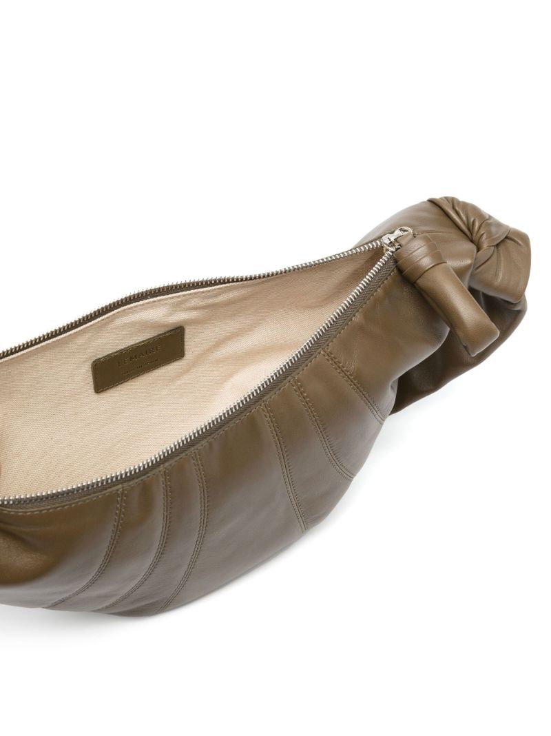Green Small Croissant Leather Cross Body Bag