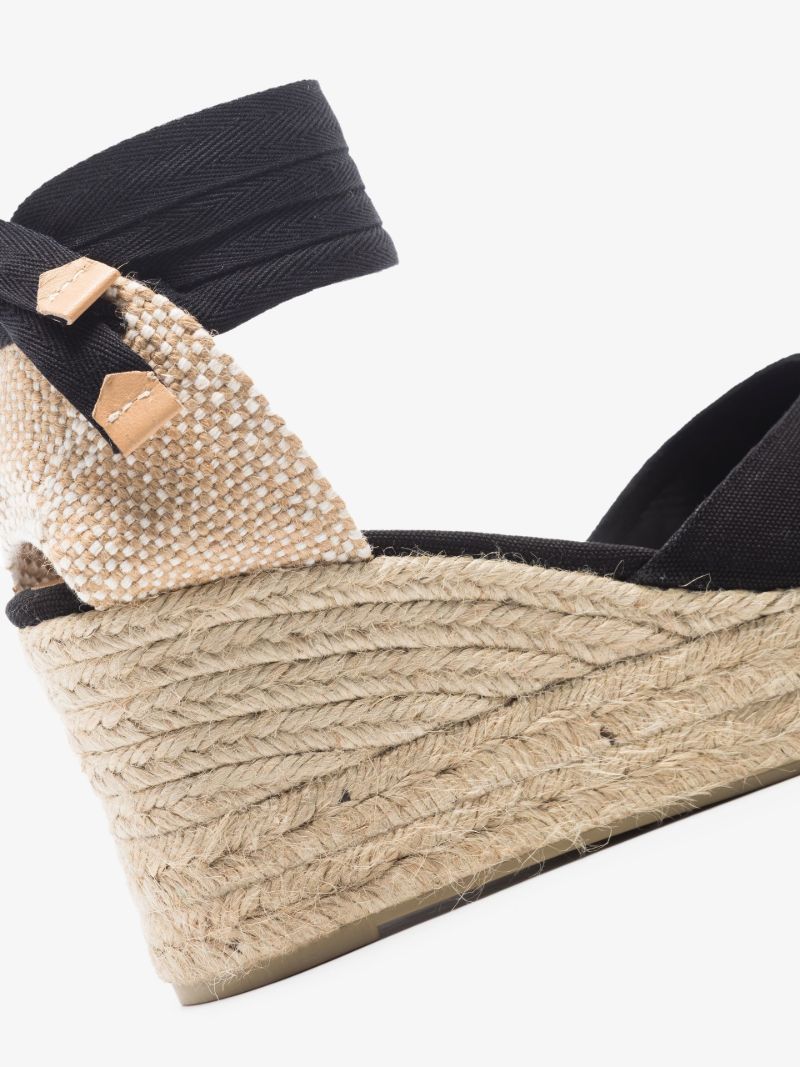 Black Carina 60 Platform Canvas Espadrilles