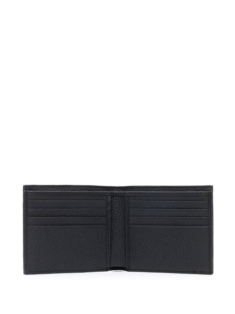 Black Logo Plaque Leather Wallet