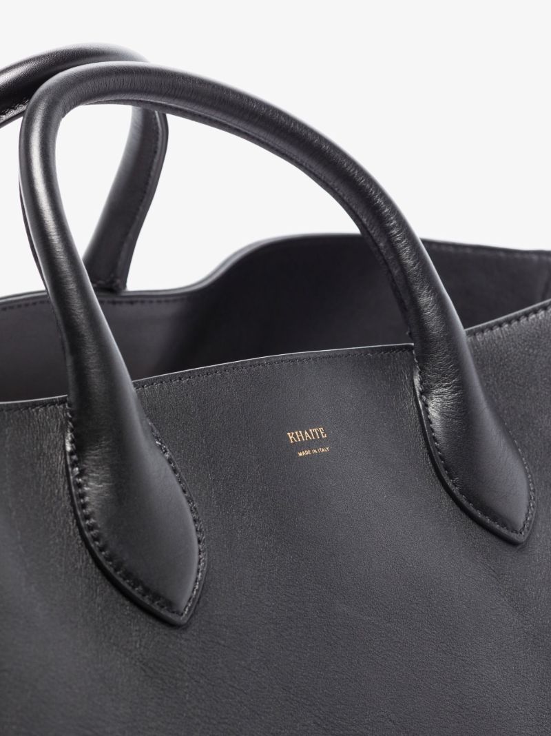 Black Amelia Large Leather Tote Bag
