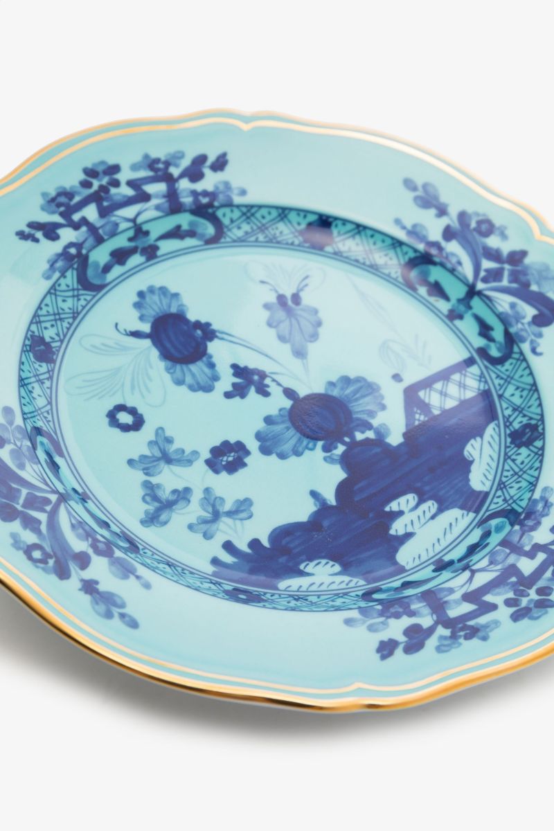 Blue Oriente Italiano Iris Porcelain Dessert Plate