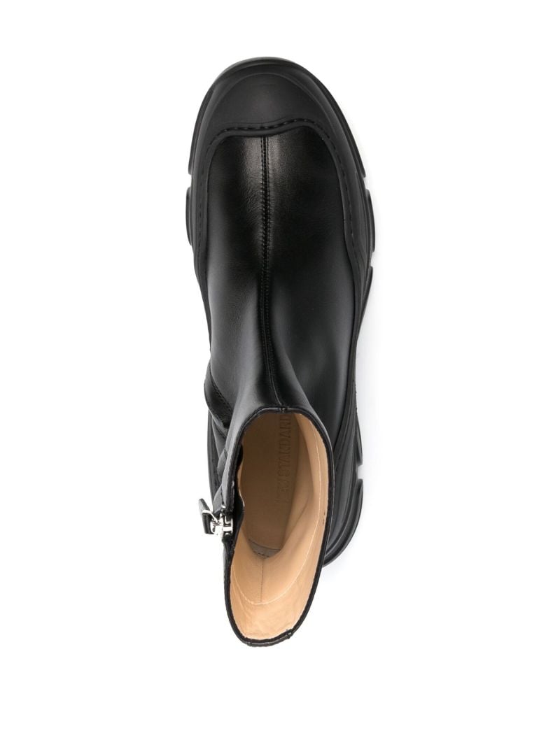 Black Sense Leather Ankle Boots