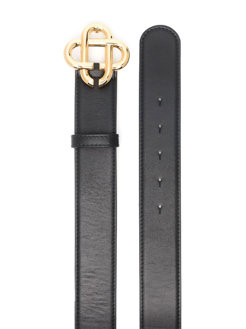 Black Cc Buckle Leather Belt