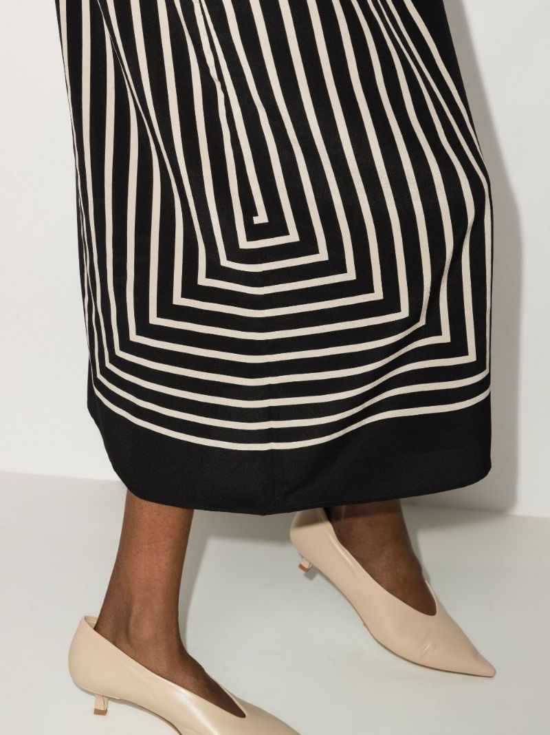 Monogram Jacquard Wrap Silk Midi Skirt