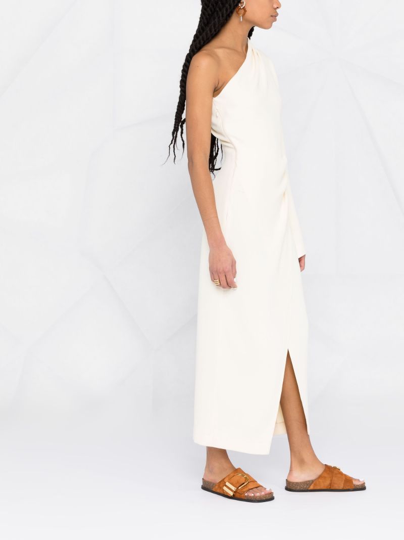 White Florence One Sleeve Midi Dress