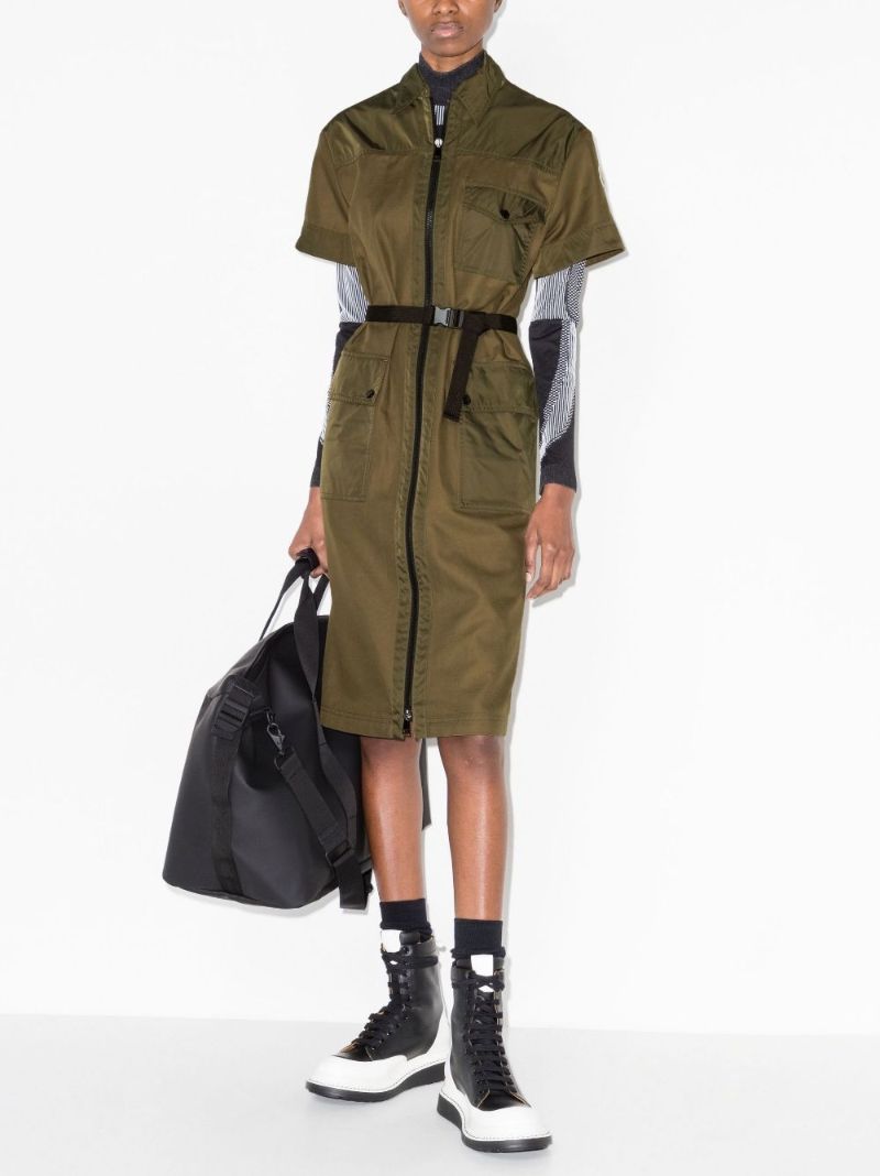 Cargo Zip-up Shirt Dress