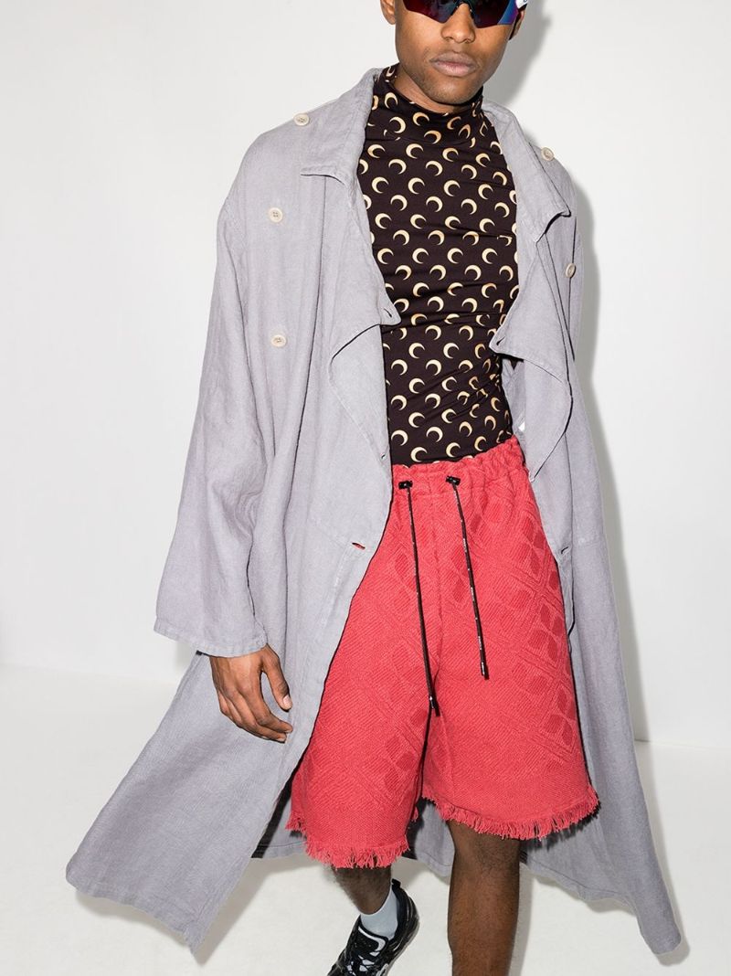 Crescent Moon Print Turtleneck Top
