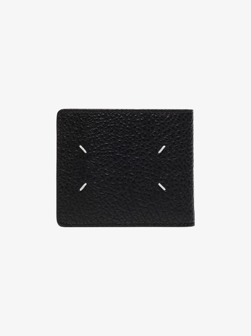 Black Four-stitch Leather Wallet