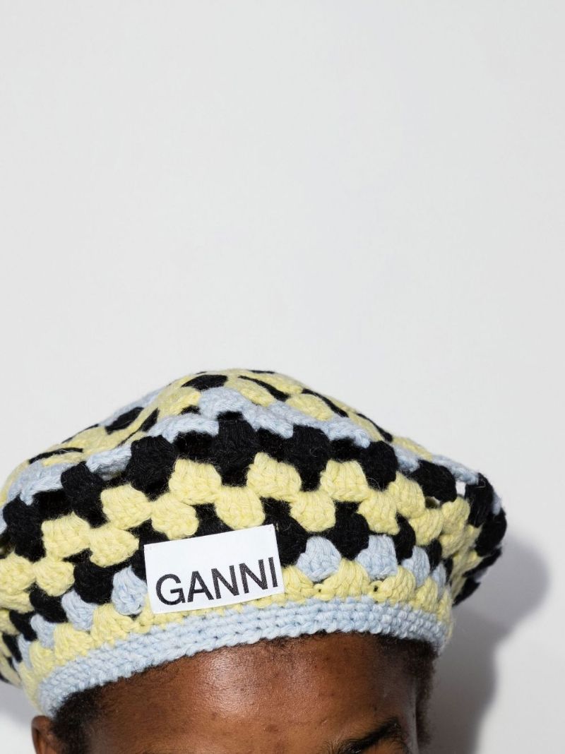 Black Crochet Beret