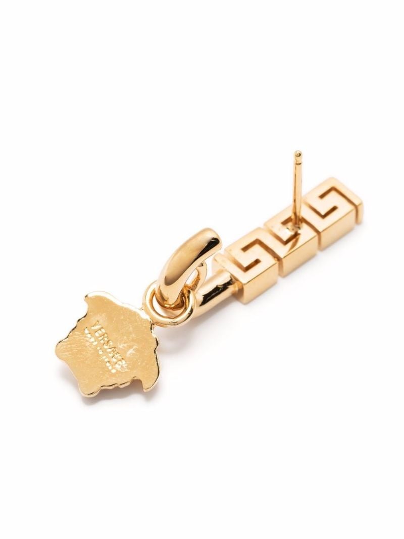 Gold-tone La Greca Medusa Drop Earrings