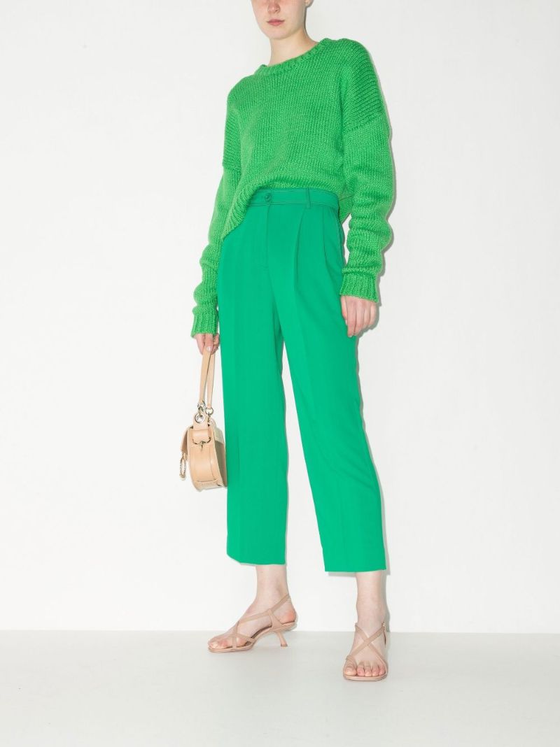 Cropped Straight Leg Trousers