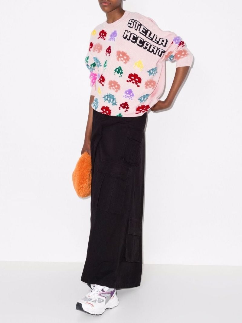 Game on Asymmetric Intarsia Sweater