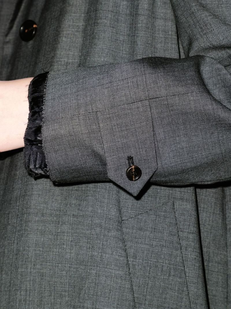 Prince of Wales Check Wool Coat