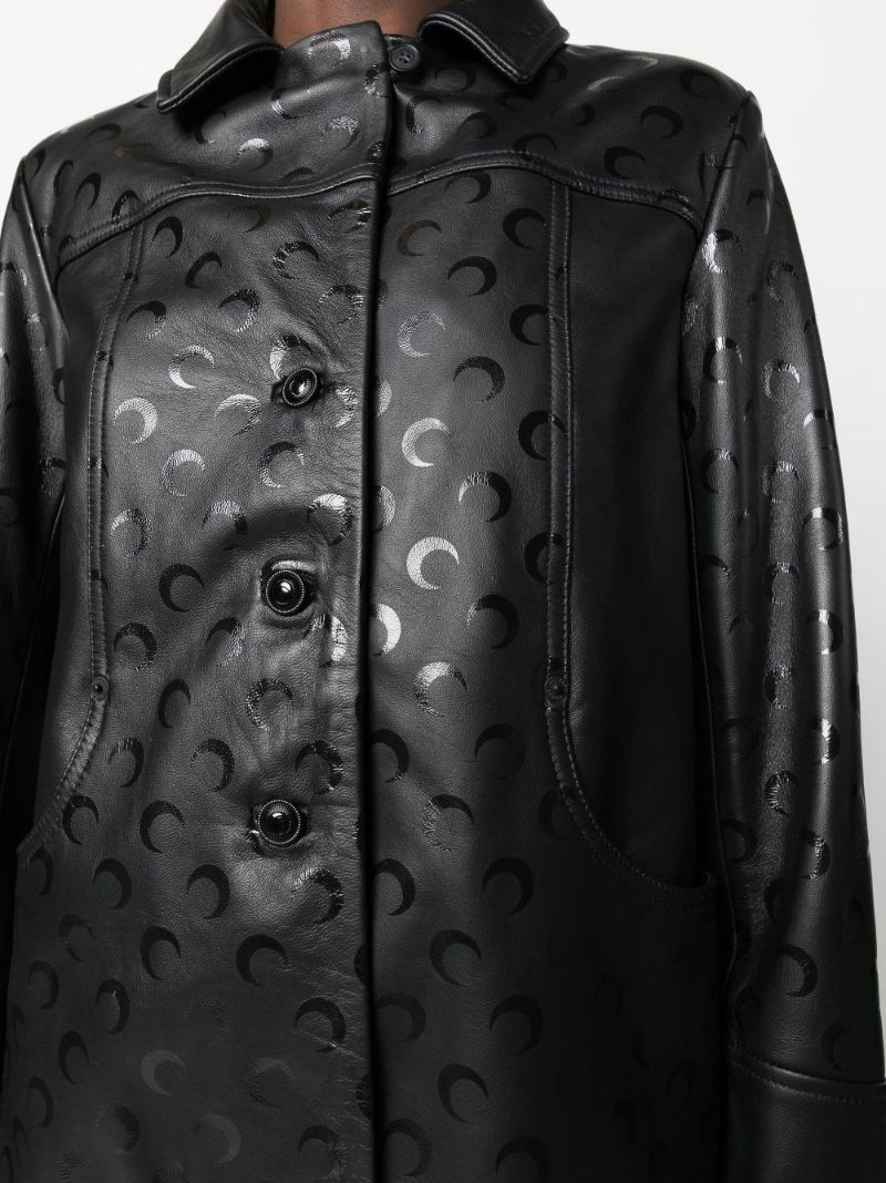 Black Moon Leather Boxy Jacket