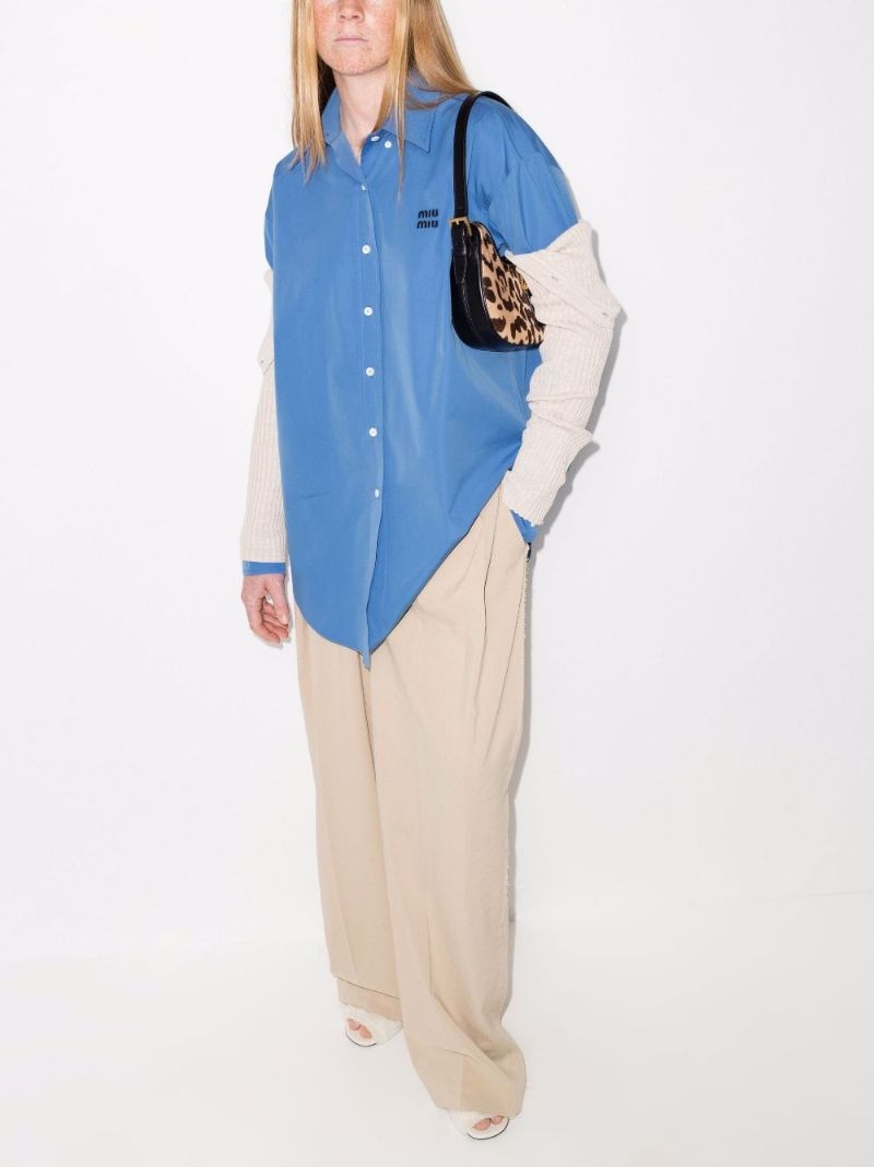 Logo Embroidered Cotton Shirt