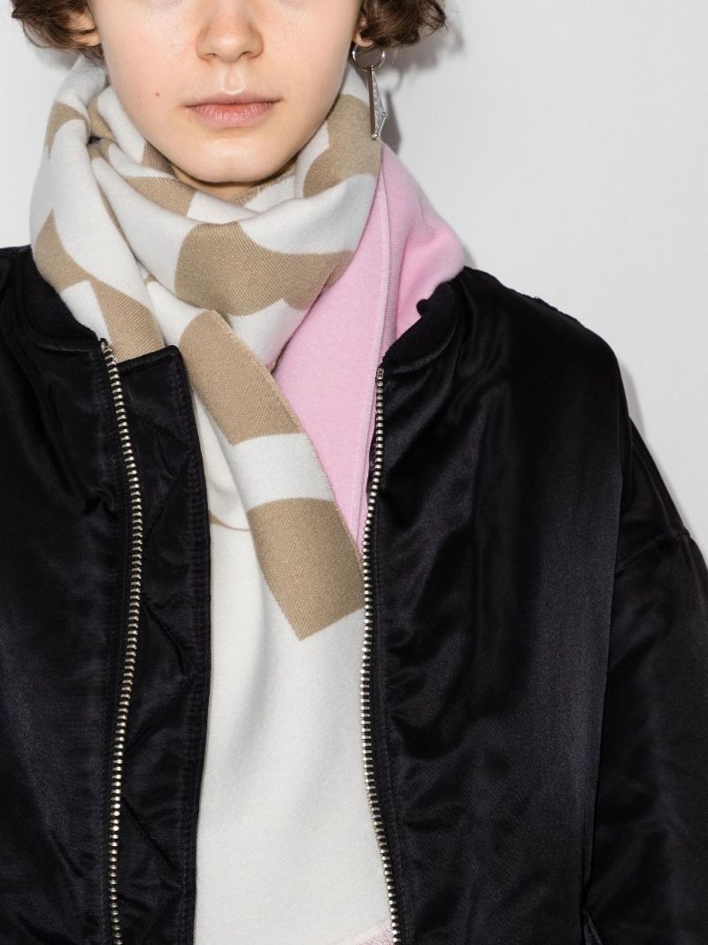 Pink Universal Passport Wool Jacquard Scarf