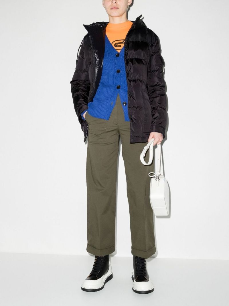 Cropped Straight Leg Chino Trousers