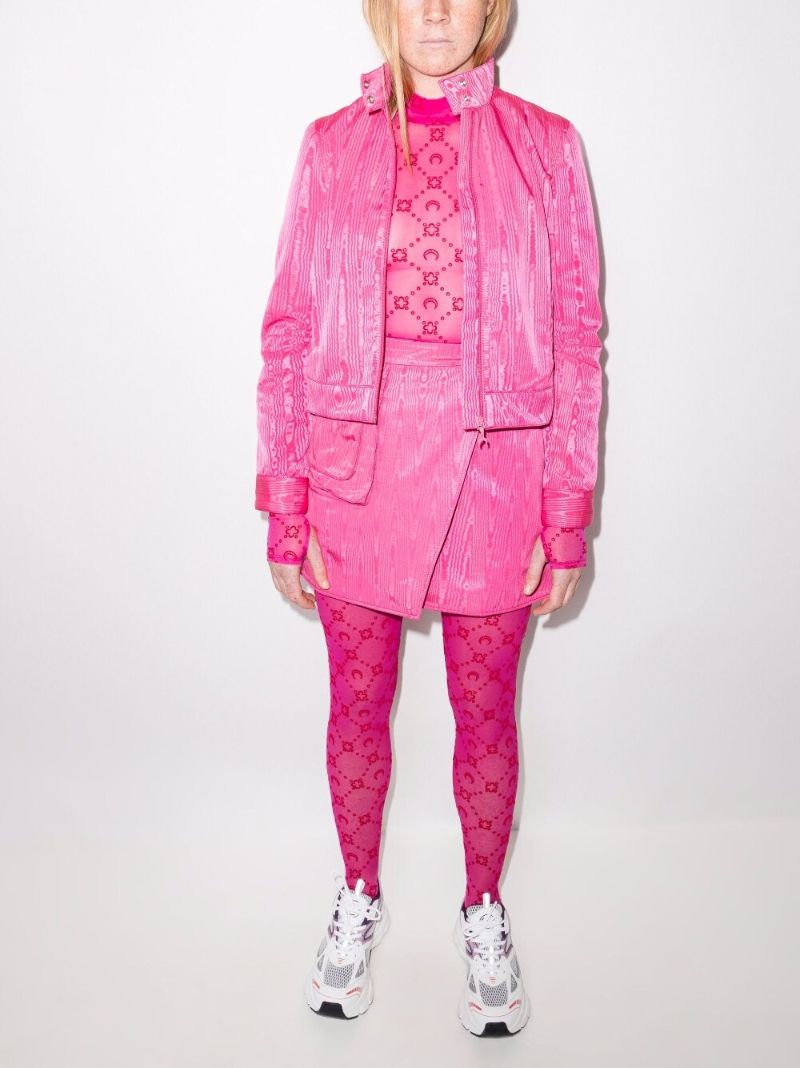Moonogram Flocked Mesh Turtleneck Top