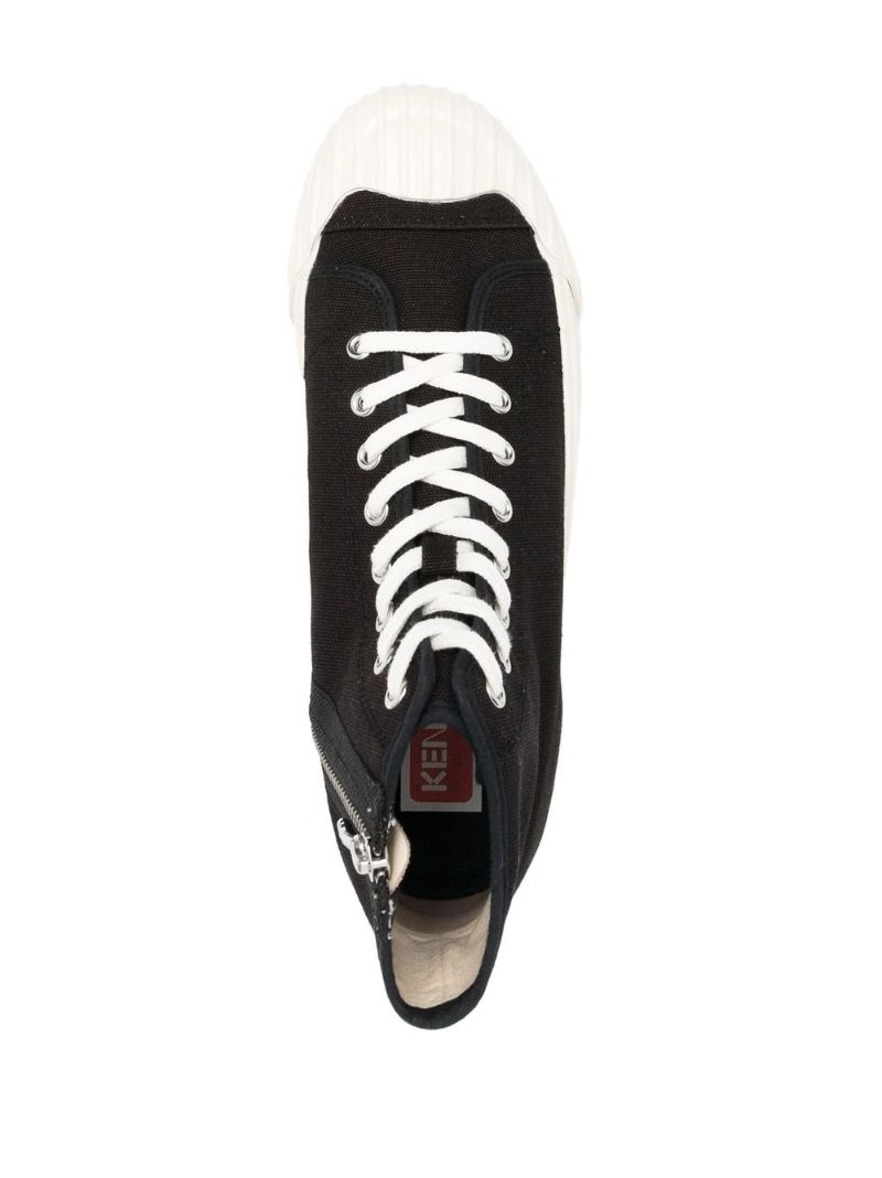 Black Tiger Print High Top Sneakers