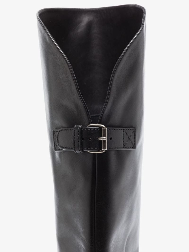 Black Harper 110 Knee-high Leather Boots