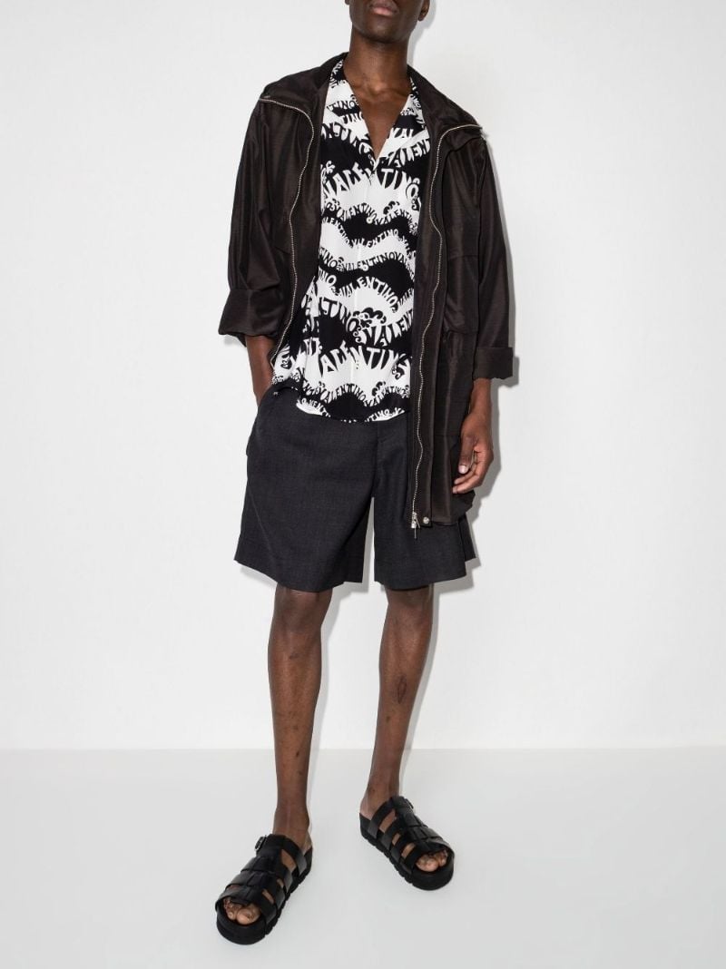 Printed Logo Silk Shirt