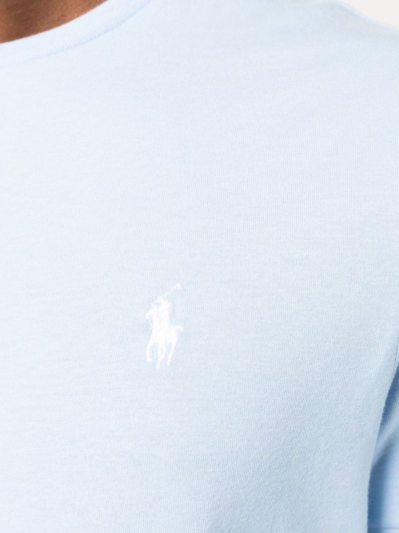 Blue Logo Cotton T-shirt