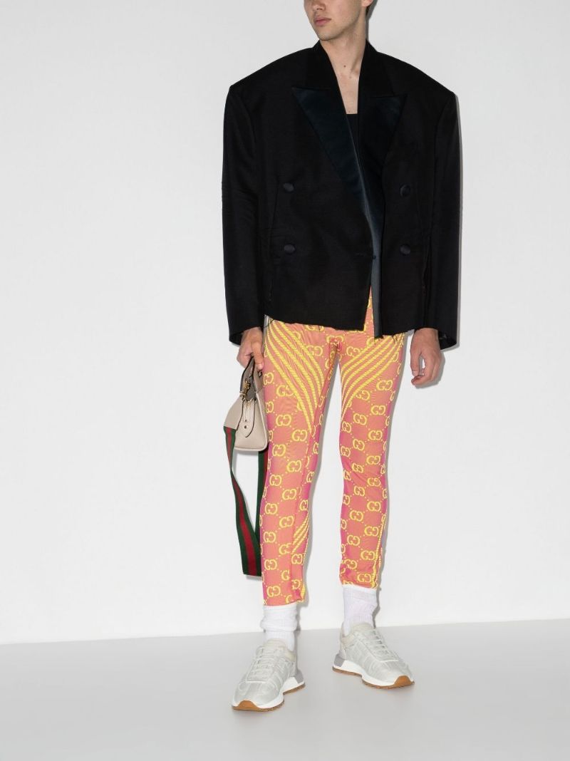 Orange Gg Jacquard Tubular Leggings