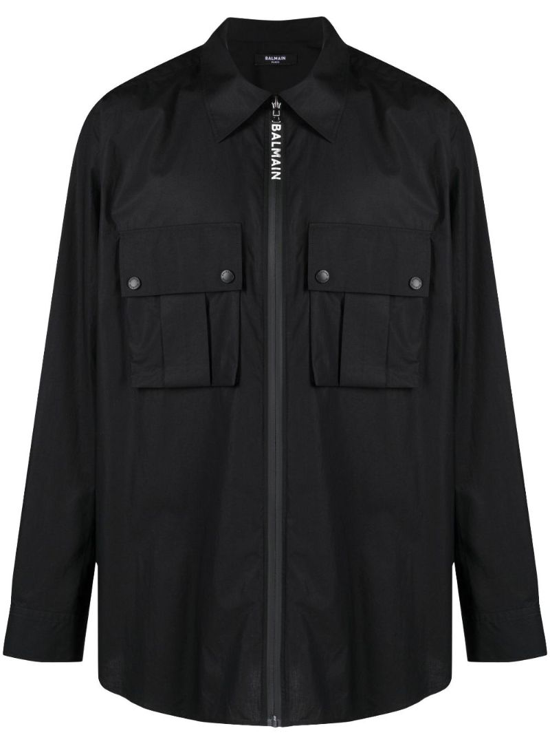 Patch Pocket Cotton Shirt Jacket